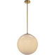 Belle 1 Light White / Brass Pendant Ceiling Light